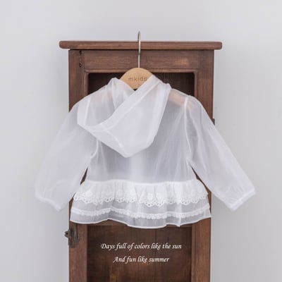 M-KIDS13｜(65-115cm) 荷葉滾邊連帽拉線外套7