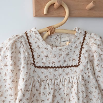 LEMONADE31｜(55cm-85cm) 2色碎花荷葉縮口袖包屁衣含帽子19