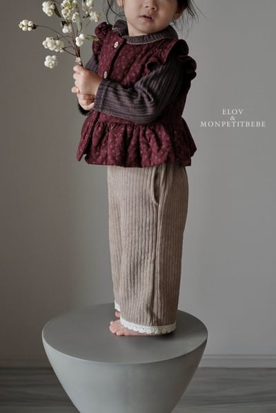 Monpetitbebe08｜(70cm-110cm) 摺邊夾層棉荷葉背心11