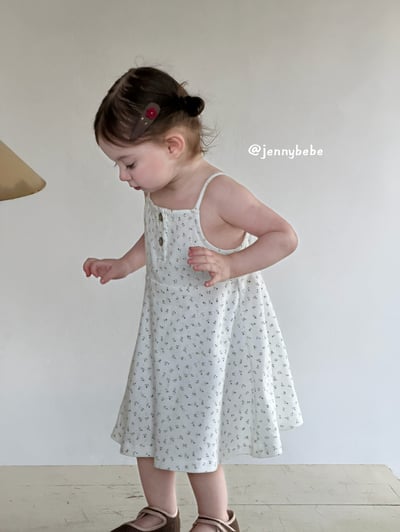 JE434｜(80-120cm) 細肩帶小碎花洋裝7