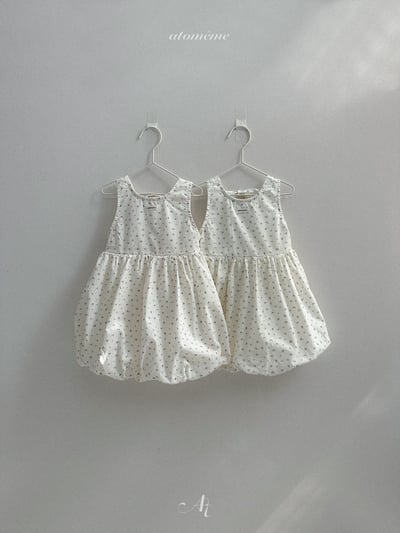 Atomeme42｜(70-110) 碎花綁帶氣球洋裝1