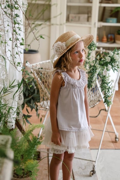 FLO26｜(75-140) 蕾絲胸皺背心7