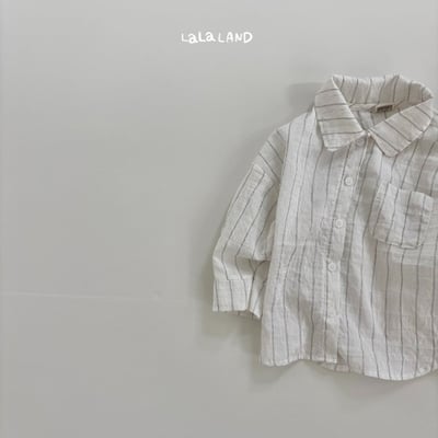 lala land50｜(75-120cm) 2色亞麻條紋襯衫17