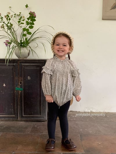 JE553｜(66-90cm) 花邊袖碎花包屁衣10