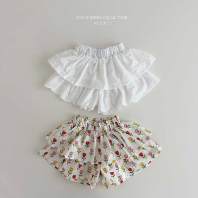 Melikey07｜(75-125cm) 印花層次褲裙1