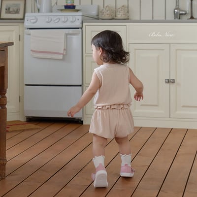 bebe nine21  (6m-24m) 3色荷葉束腰花套裝13