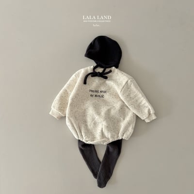 lala land14｜(60cm-83cm) 2色簡約英字內刷毛包屁衣2