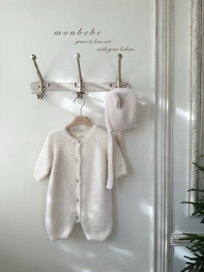 MONBEBE48｜(3m-24m) 暖棉刷毛連身衣11