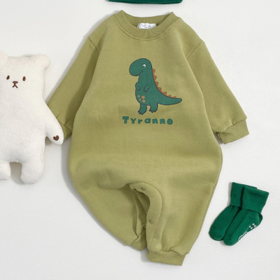 Oottbebe44｜(0m-12m) 恐龍圖案連身包屁褲7