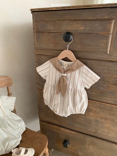 Bebe holic19｜(3m-18m) 水手條紋連身服8