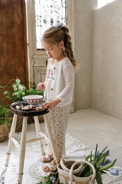 FLO21｜(75-140) 蕾絲開衫素外套12