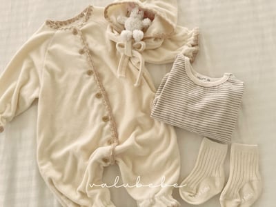 Valubebe36｜(65-80) 滾邊縮口連身衣16