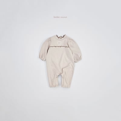 bebe nine54 (55cm-85cm) 2色捲邊領蕾絲標連身衣5