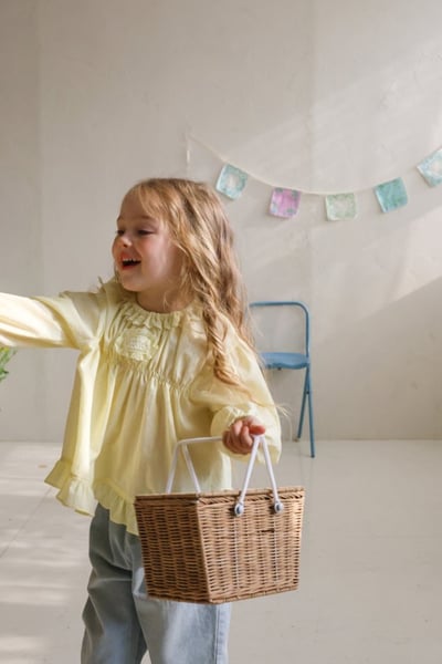 FLO39｜(75-140) 3色法式傘狀荷葉襯衫11