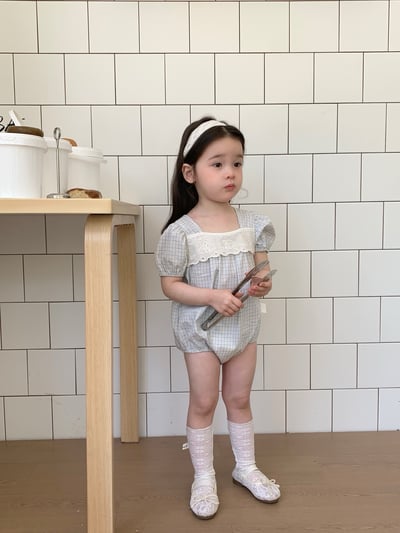 JE45｜(66-120cm) 水藍格紋包屁衣/洋裝10