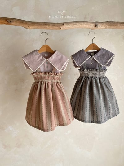 Mon petit10｜(73-118m) 抓皺壓花吊帶裙12