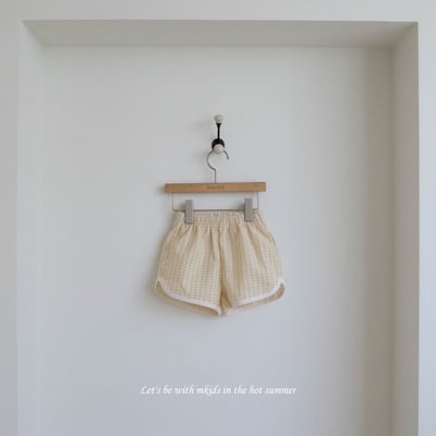 M-KIDS24｜(65-115cm) 開岔格紋短褲7