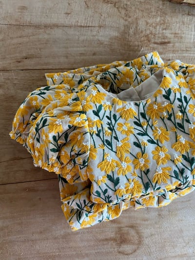 Anne Shirley38｜(3m-22m) 2色夏日刺繡花卉包屁衣8