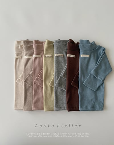 AOSTA56｜(6m-5y) 小標中高領上衣11