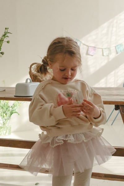 FLO12｜(75-140) 2色番茄碎花布蕾絲上衣16