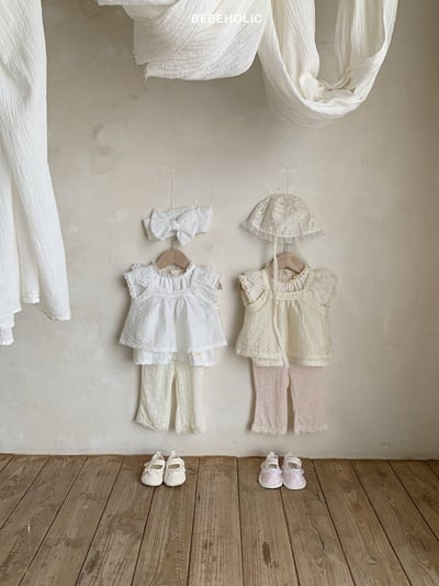 Bebe holic05｜(3m-18m) 小花蕾絲邊褲7