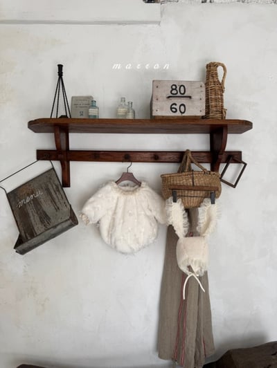 Marron 50｜(3m-18m) 蝴蝶結緞帶刷毛包屁衣12