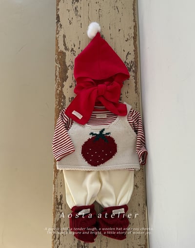 AOSTA66｜(6m-5y) 毛球連帽圍巾24