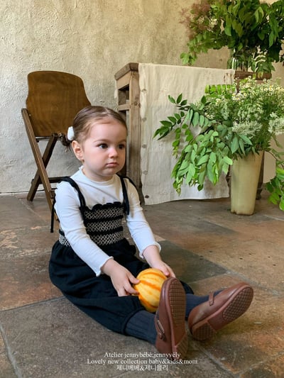 JE581｜(73-100cm) 抓皺綁帶連身褲/素面捲邊上衣12