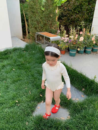 JE30｜(73-130cm) 蕾絲花邊防曬50+泳衣-長袖20