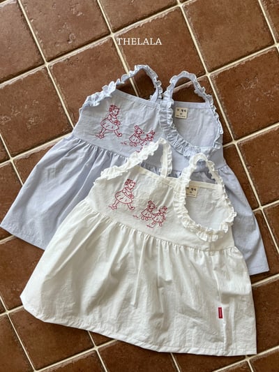 thelala62｜ (70-115) 刺繡花邊無袖洋裝9