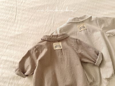 Valubebe54｜(65-80) 條紋襯衫包屁衣17