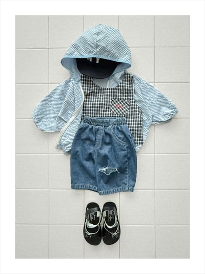 onu47｜(70cm-115cm) 泡泡紗拉鍊連帽外套15