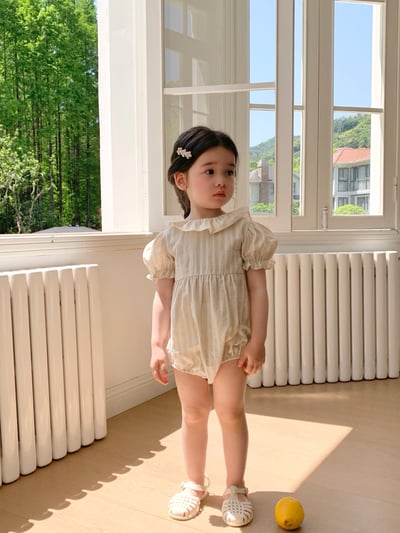 JE31｜(66-120cm) 荷葉領條紋包屁衣/洋裝14