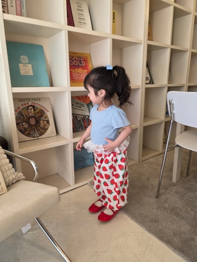 Color02｜(75-115cm) 草莓縮口褲15