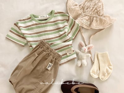 Valubebe 61｜(65-90cm) 拼色條紋上衣8