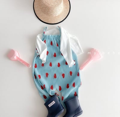 my_bebe18｜(80-110cm) 褶皺細肩連身褲4