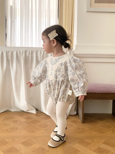 JE596｜(66cm-90cm) 藍色花藤包屁衣7