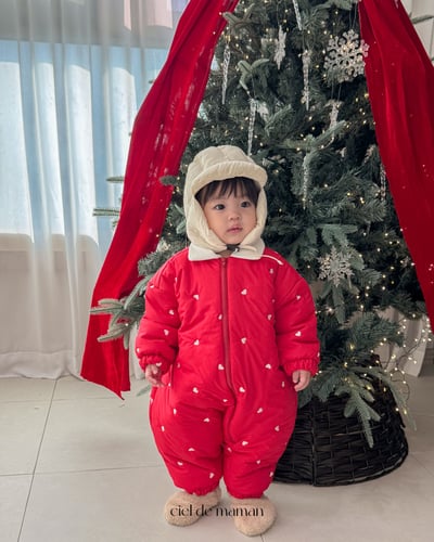 Cieldemaman16｜(6M~24M)  2色愛心羽絨連身服17