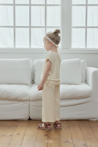 ROA04｜(6m-18m) 2色抓皺蕾絲滾邊套裝8