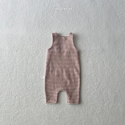 Lindo12｜(3m-18m) 條紋吊帶背心連身衣4