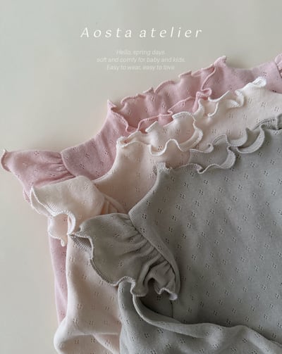 AOSTA28｜(6m-5y) 飛袖捲邊上衣2