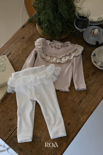 ROA36｜(6m-18m) 2色蕾絲荷葉緊身褲7