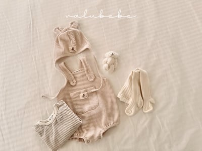 Valubebe08｜(65-80) 華夫格小熊綁帶帽15