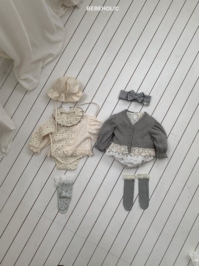 Bebe holic23｜(3m-18m) 蕾絲滾邊針織開襟外套4