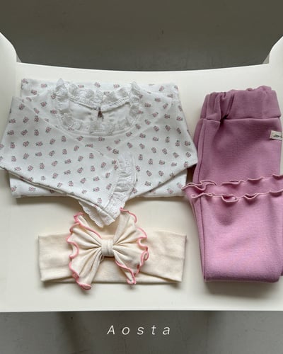 AOSTA43｜(6m-5y) 蕾絲滾邊碎花上衣8