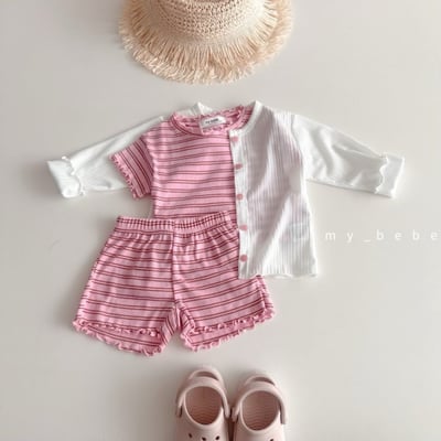 my_bebe22｜(80-120cm) 條紋捲邊套裝6