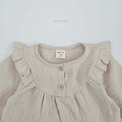 bebe nine12 (65-90) 2色荷葉棉麻包屁套裝11