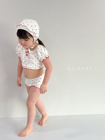 my_bebe04｜(75-105cm) 抓皺比基尼泳衣含泳帽9