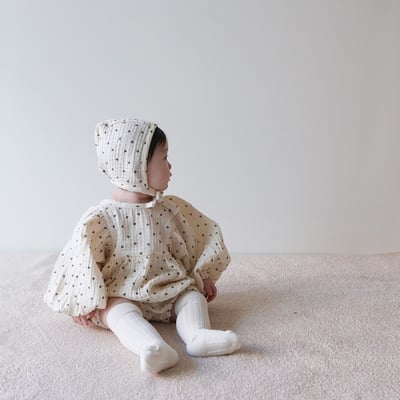 LEMONADE15｜(55cm-85cm) 2色滿滿愛心包屁衣含帽子3