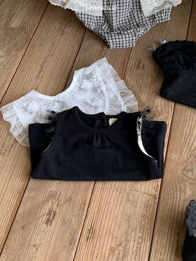 Bebe holic40｜(3m-18m) 素色蕾絲上衣11